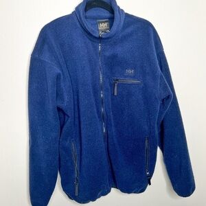 Vintage Helly Hansen Navy Blue Sherpa Fleece Jacket Size Large Men’s